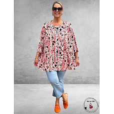 PAPITA Tuniek Beige Koraal/Zwart